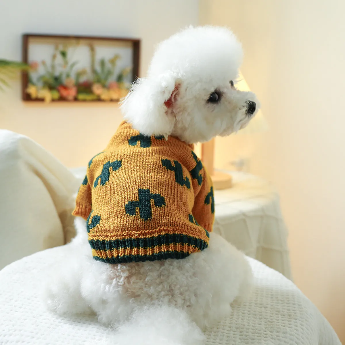 Fashion Pet Dog Warm Forest Bear Sweater in forest bear colour, polyester casual style for small to large dogs.