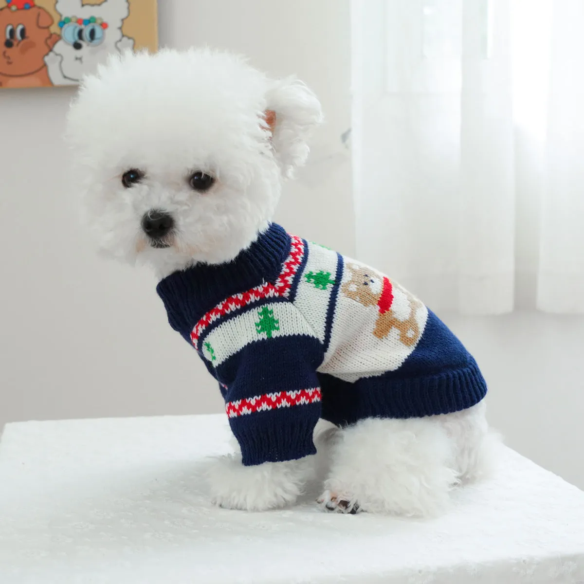 Fashion Pet Dog Warm Forest Bear Sweater in forest bear colour, polyester casual style for small to large dogs.