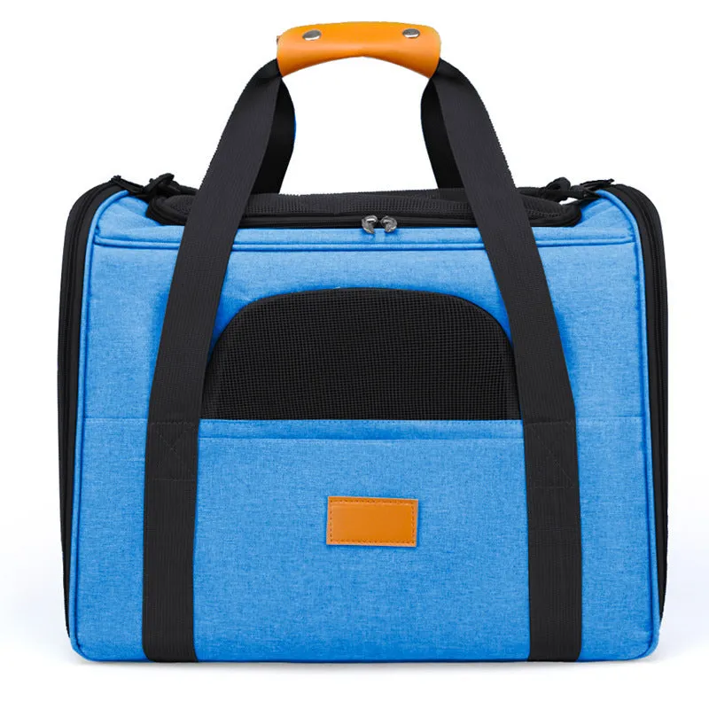 Foldable Oxford cloth pet diaper bag for small dogs and cats, 45x35x33cm, in black, with shoulder strap.