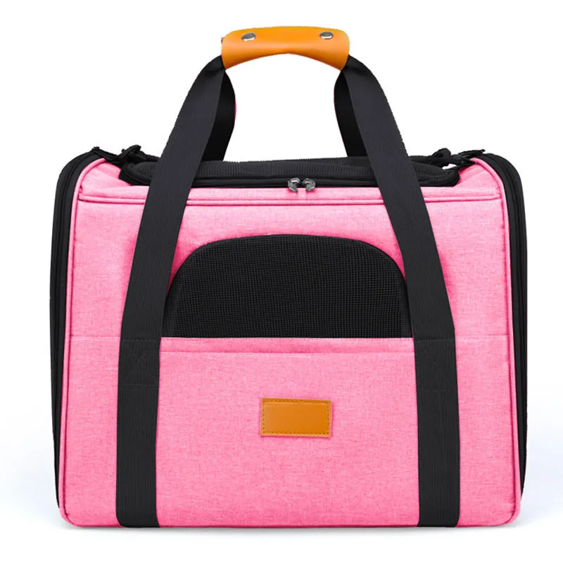 Foldable Oxford cloth pet diaper bag for small dogs and cats, 45x35x33cm, in black, with shoulder strap.