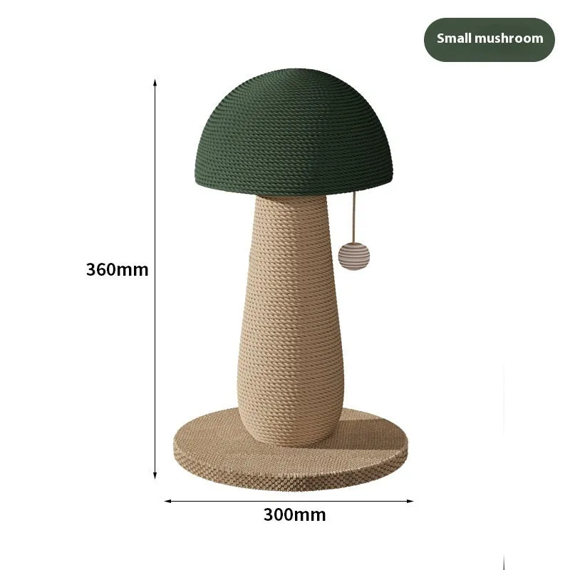 Sisal jute mushroom cat scratching board with ball option, wear-resistant and no dandruff