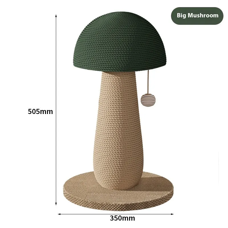 Sisal jute mushroom cat scratching board with ball option, wear-resistant and no dandruff