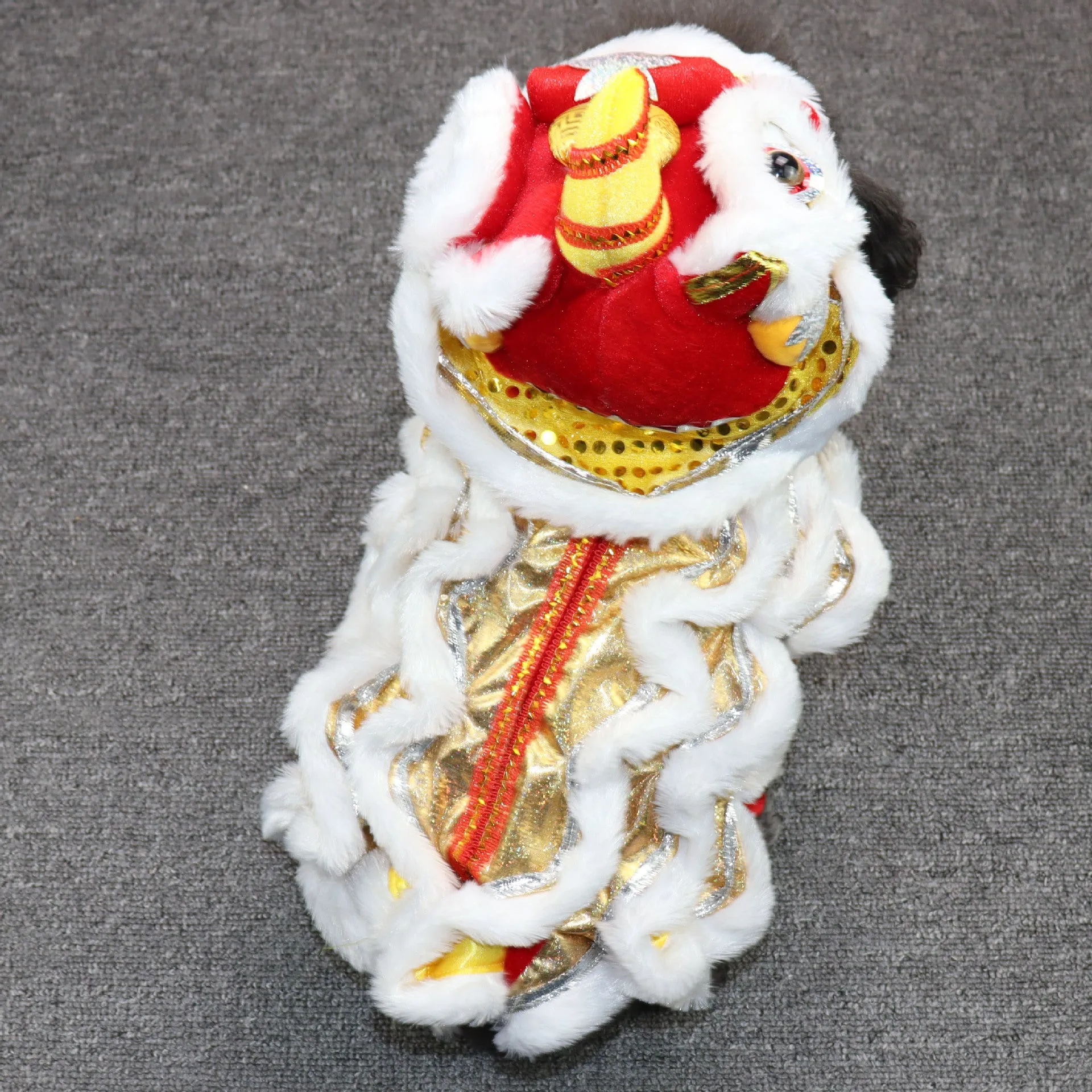 Lion Dance Dog Funny Autumn and Winter Pet Clothes Polyester Sizes S M L XL Red White Yellow Casual Pet Apparel for Male and Female Dogs