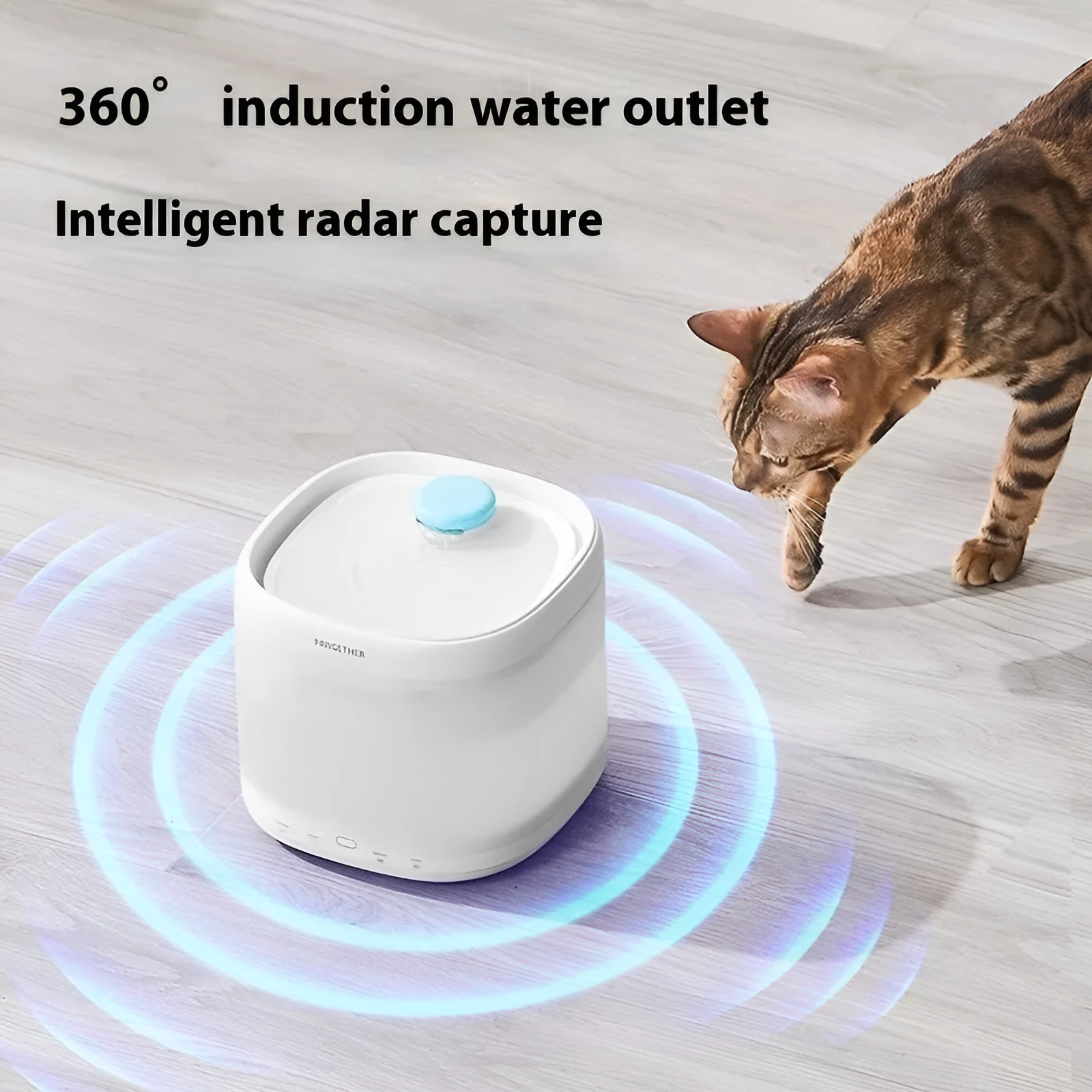 Unplugged cat drinking water apparatus with dual wireless dispenser and sterilisation filter mode