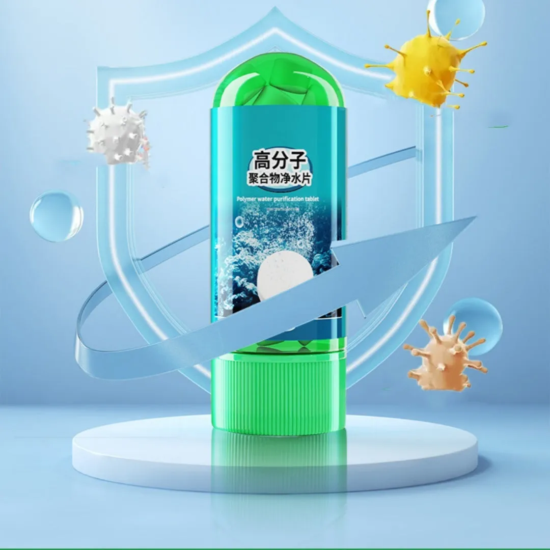 Bottle of 35 polymer water purification tablets for fish tank odour control