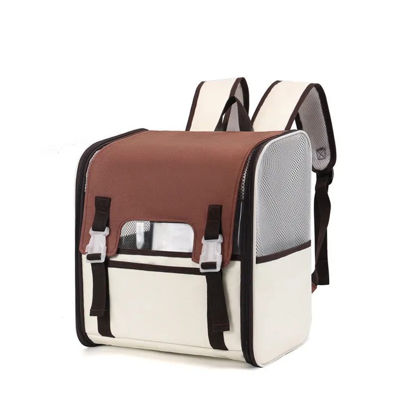 Cat out backpack in breathable nylon, folding design, solid colour, medium-hard structure, for 6.50 kg cats
