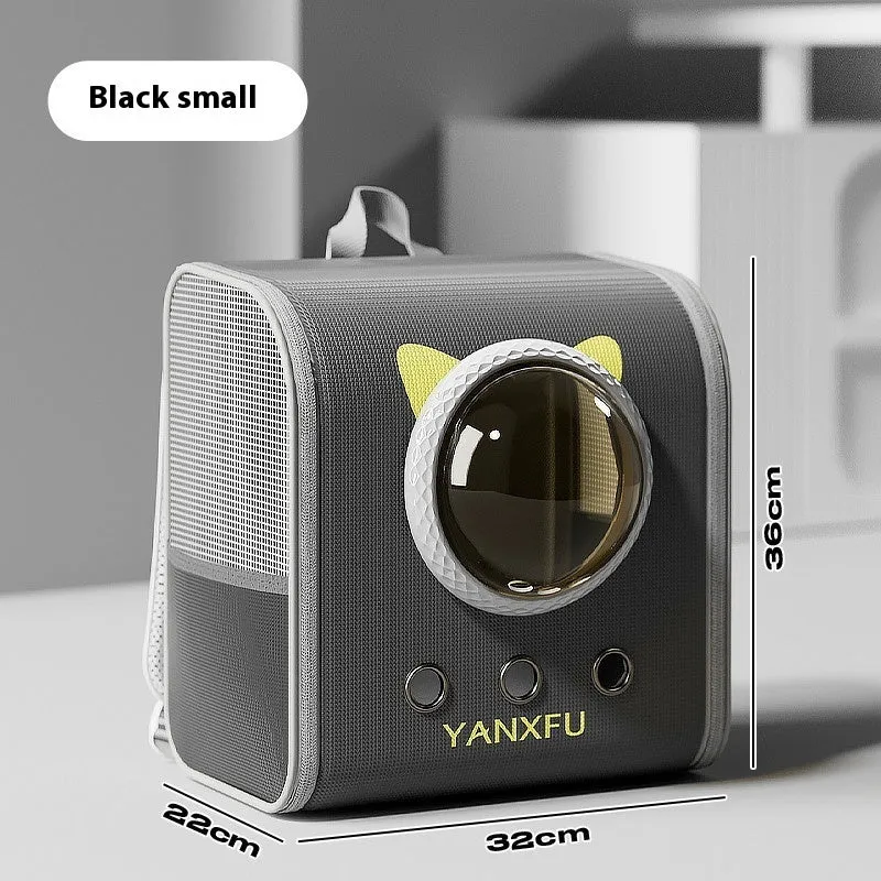 Solid colour large capacity anti-stress cat backpack bag for pets up to 10kg, PP material outdoor pet carrier