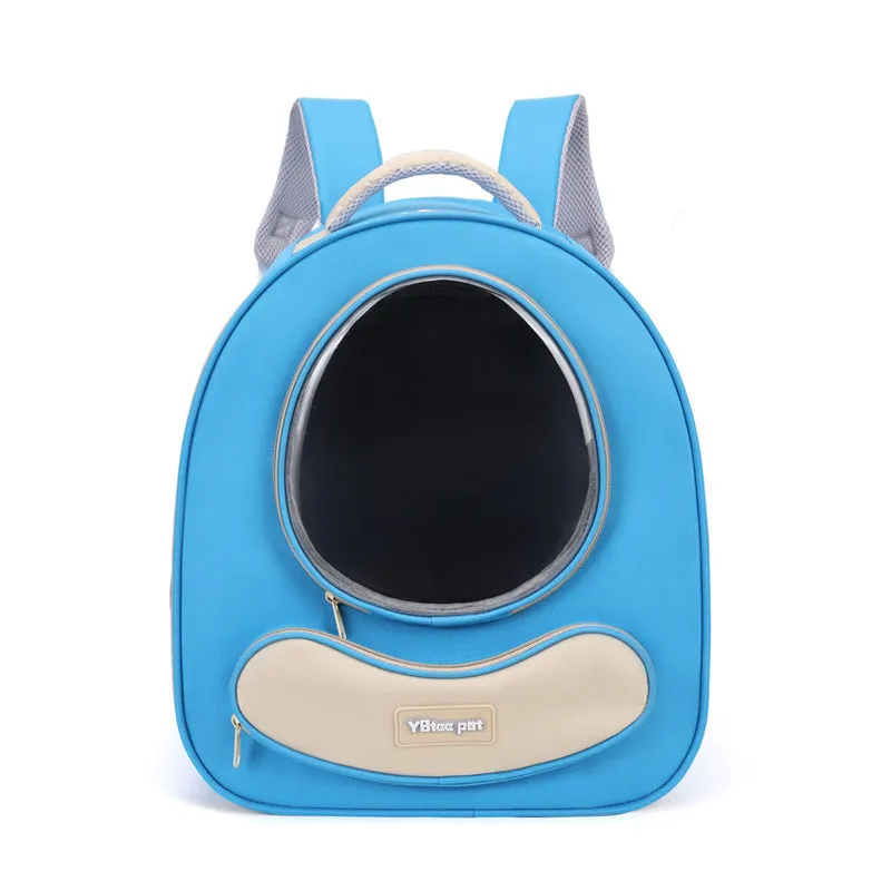 Breathable polyester pet backpack in khaki with large capacity space capsule design