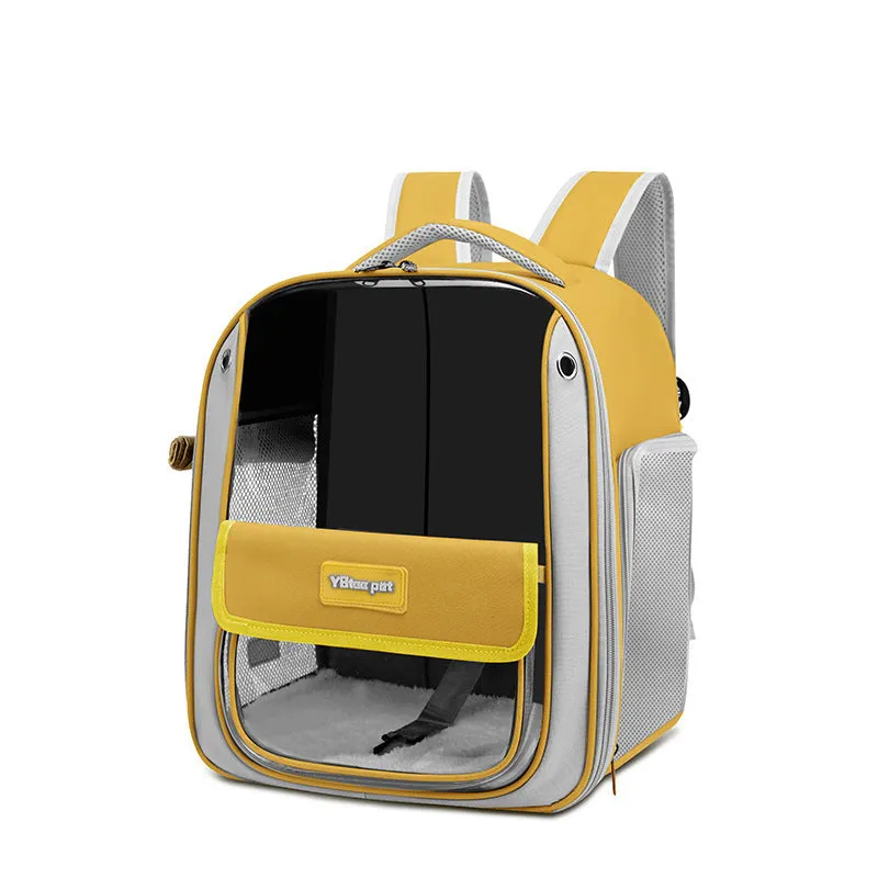 Large capacity breathable cat carrier bag in Oxford fabric, grey colour