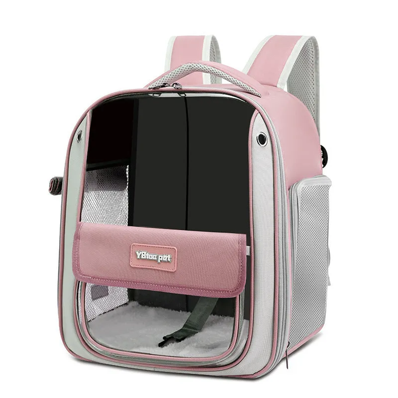 Large capacity breathable cat carrier bag in Oxford fabric, grey colour