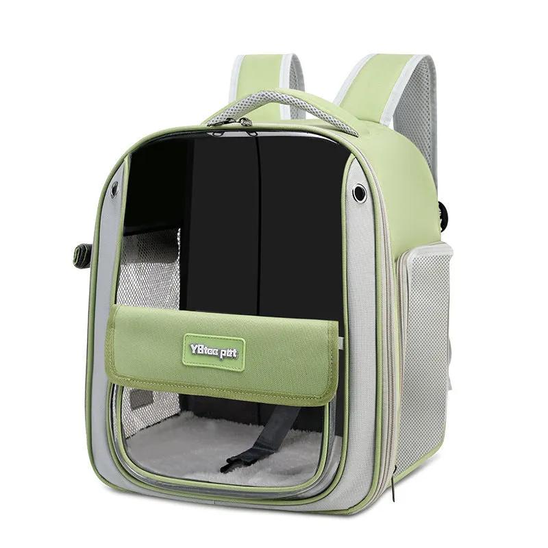 Large capacity breathable cat carrier bag in Oxford fabric, grey colour