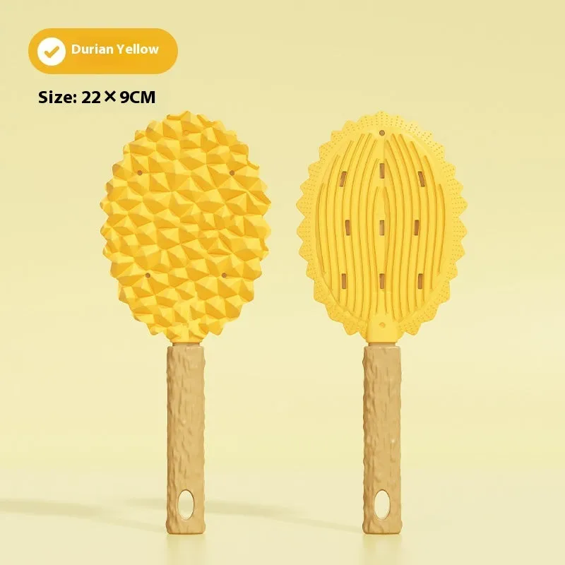 Pet durian massage comb in green TPR for removing float hair, with optional 60ml cat grass spray bottle