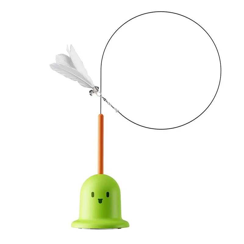 Cat toy strong suction cup cat teaser in plastic with green colour option