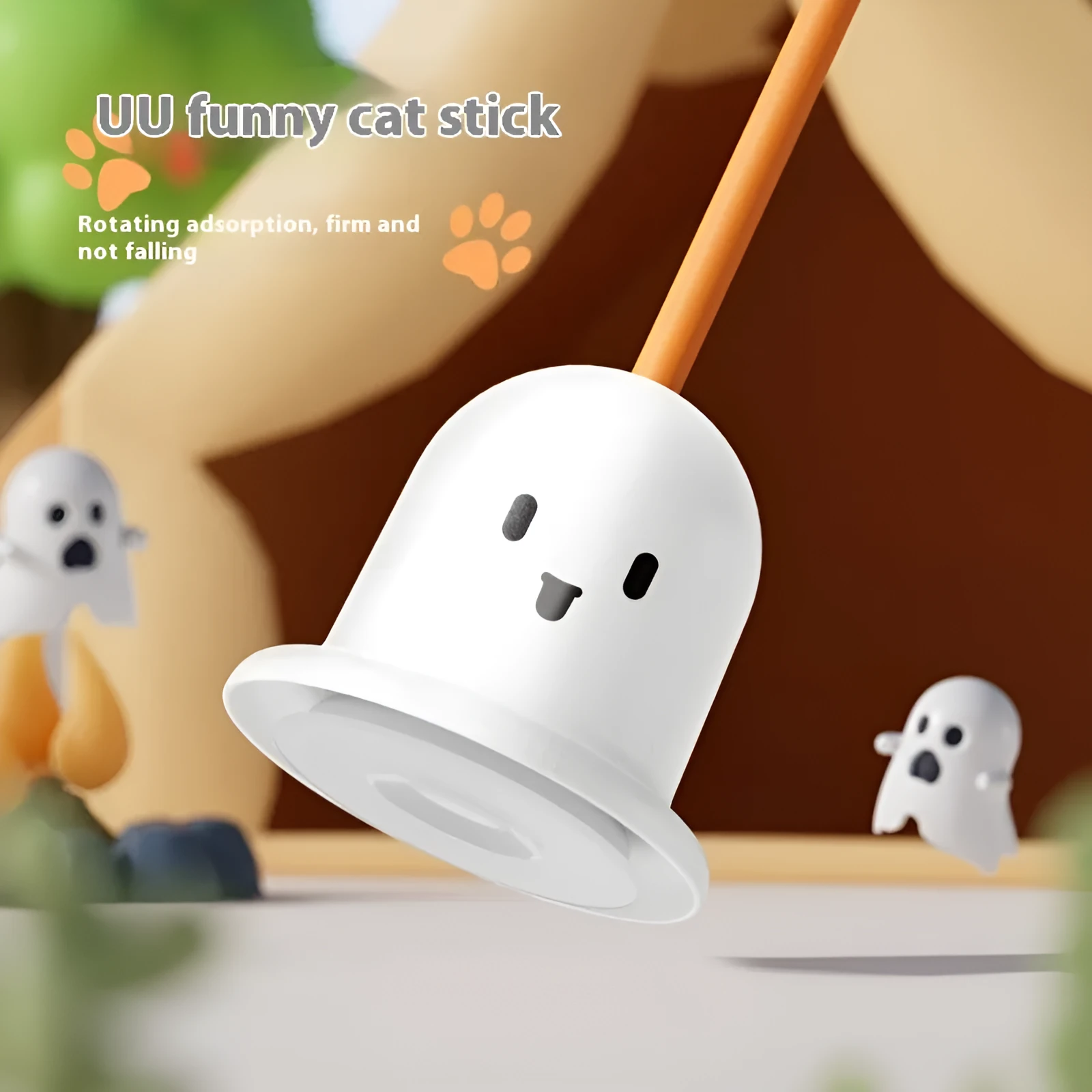 Cat toy strong suction cup cat teaser in plastic with green colour option