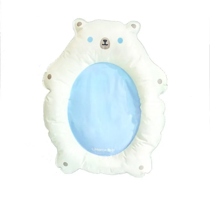 Plastic cat cooling mat 62x50x8cm in blue, used as a pet bed on a wire cage floor