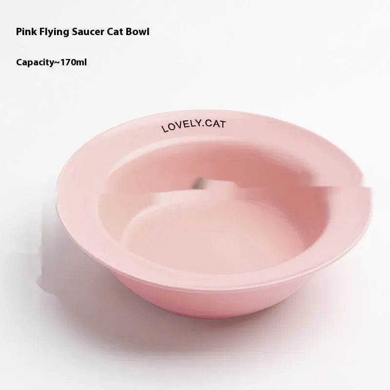 Ceramic raised cat bowl on square rack in beige and white colour combination