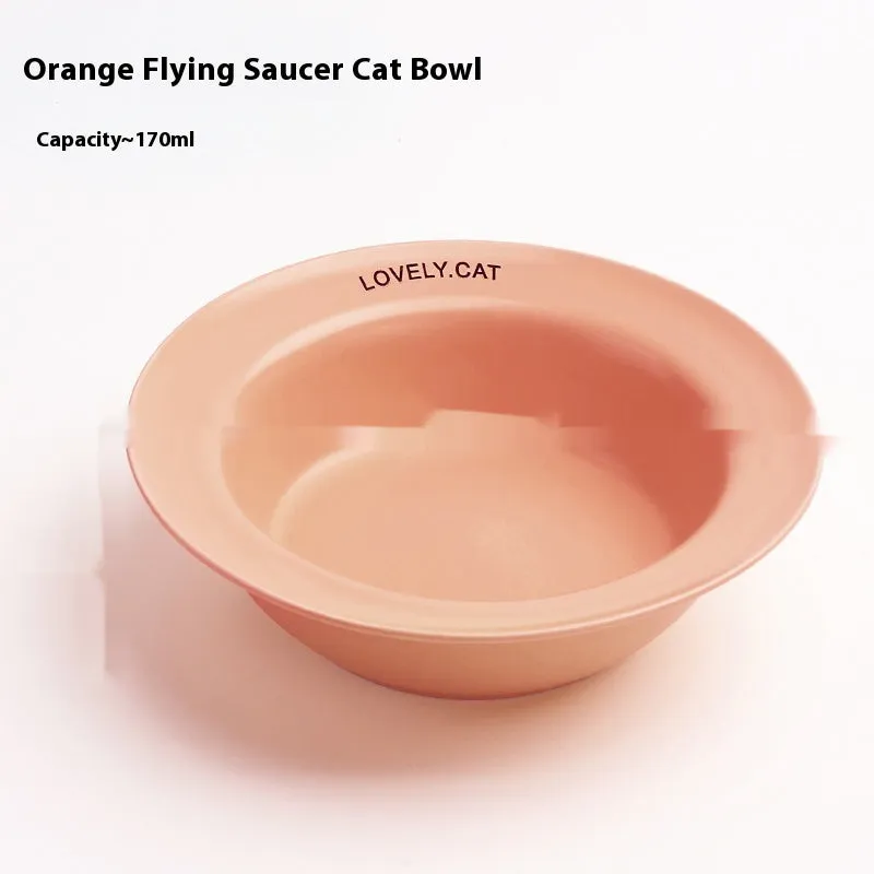 Ceramic raised cat bowl on square rack in beige and white colour combination