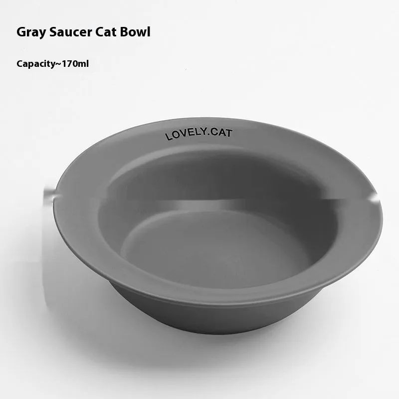 Ceramic raised cat bowl on square rack in beige and white colour combination