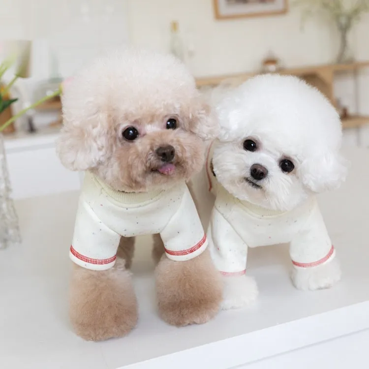 White cloth pet hoody with brushed finish for autumn and winter, sizes 2XS to 3XL