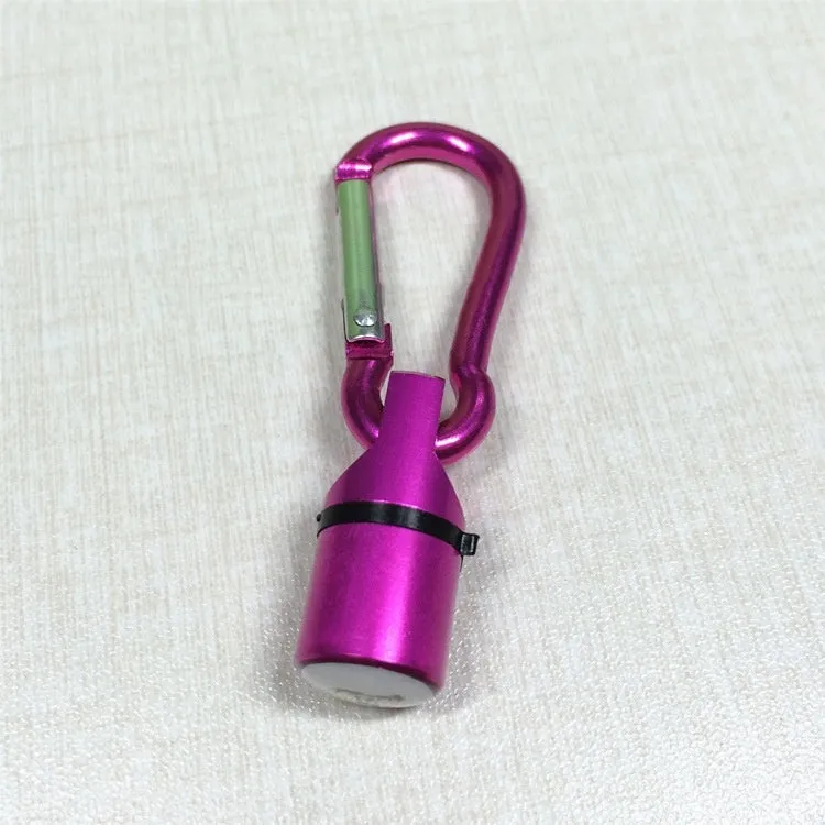 LED pet light in silver with copper alloy body showing 60mm length and 12mm width on a dog collar