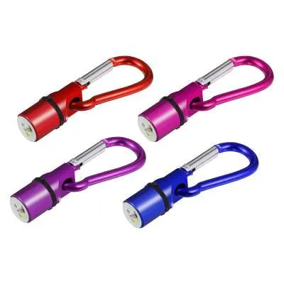 LED pet light in silver with copper alloy body showing 60mm length and 12mm width on a dog collar