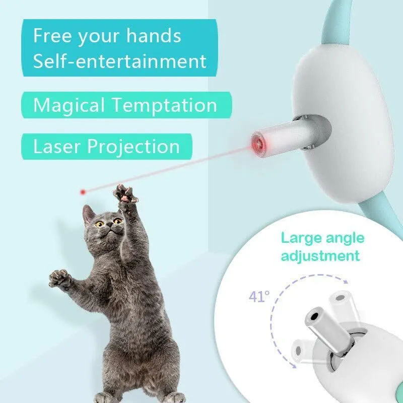 Smart USB charging laser cat collar in monochrome graphic colour made of PC and TPC materials