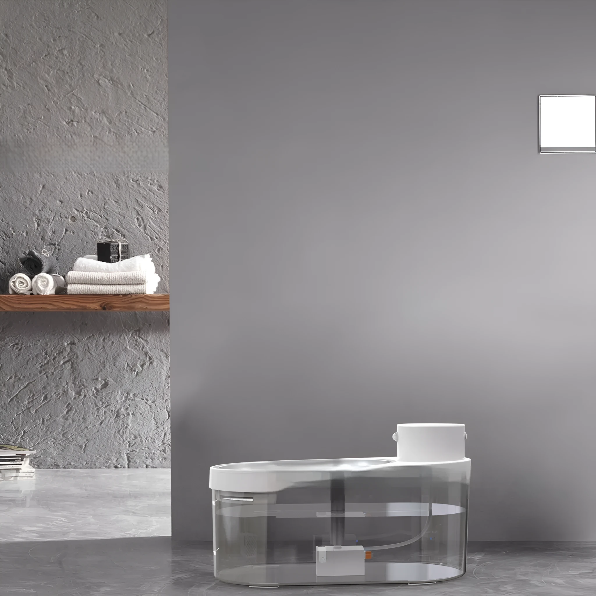 Black stainless steel pet water dispenser with built-in rechargeable battery and water tray