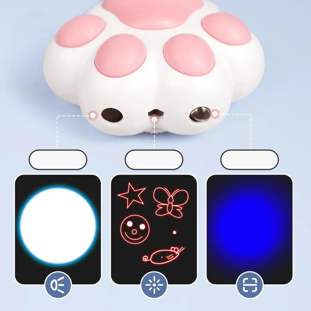 USB rechargeable infrared cat teaser toy with keychain attachment in black or pink colours