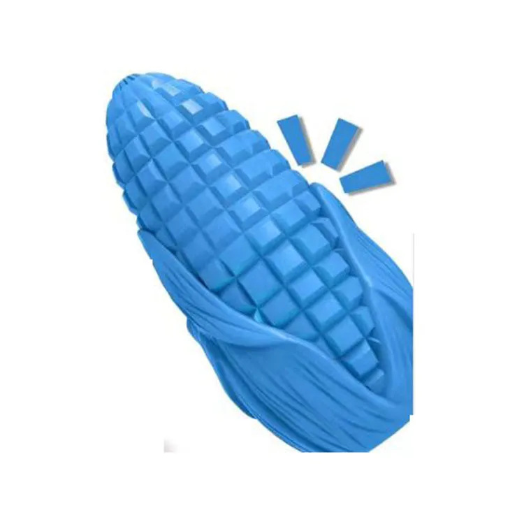 Blue corn stick dog chew toy with squeaky feature for large breed aggressive chewers