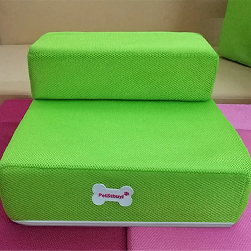 Black sponge foam pet stairs 67cm long for small dogs and cats on a light floor