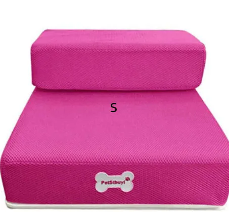 Black sponge foam pet stairs 67cm long for small dogs and cats on a light floor