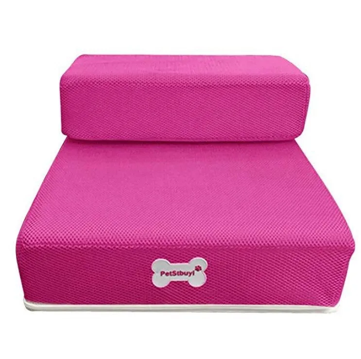 Black sponge foam pet stairs 67cm long for small dogs and cats on a light floor