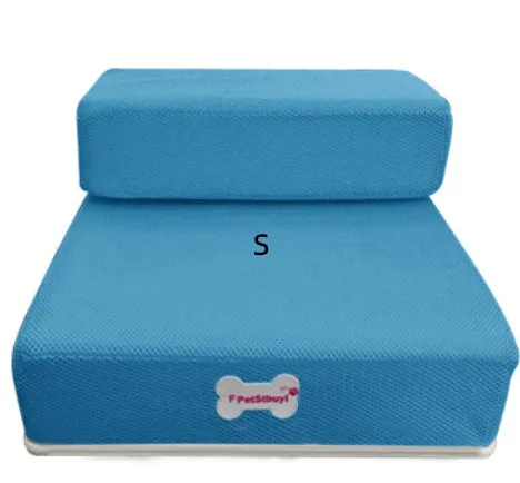 Black sponge foam pet stairs 67cm long for small dogs and cats on a light floor