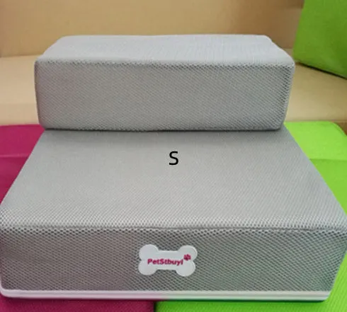 Black sponge foam pet stairs 67cm long for small dogs and cats on a light floor