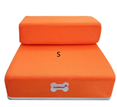 Black sponge foam pet stairs 67cm long for small dogs and cats on a light floor