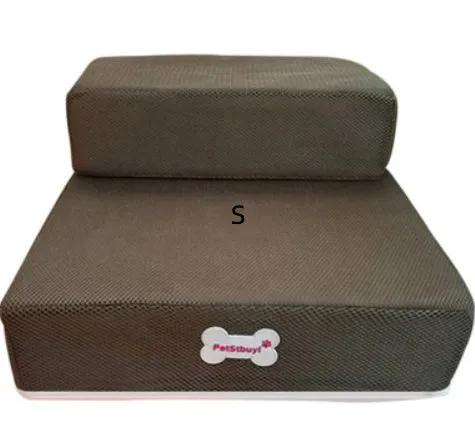 Black sponge foam pet stairs 67cm long for small dogs and cats on a light floor