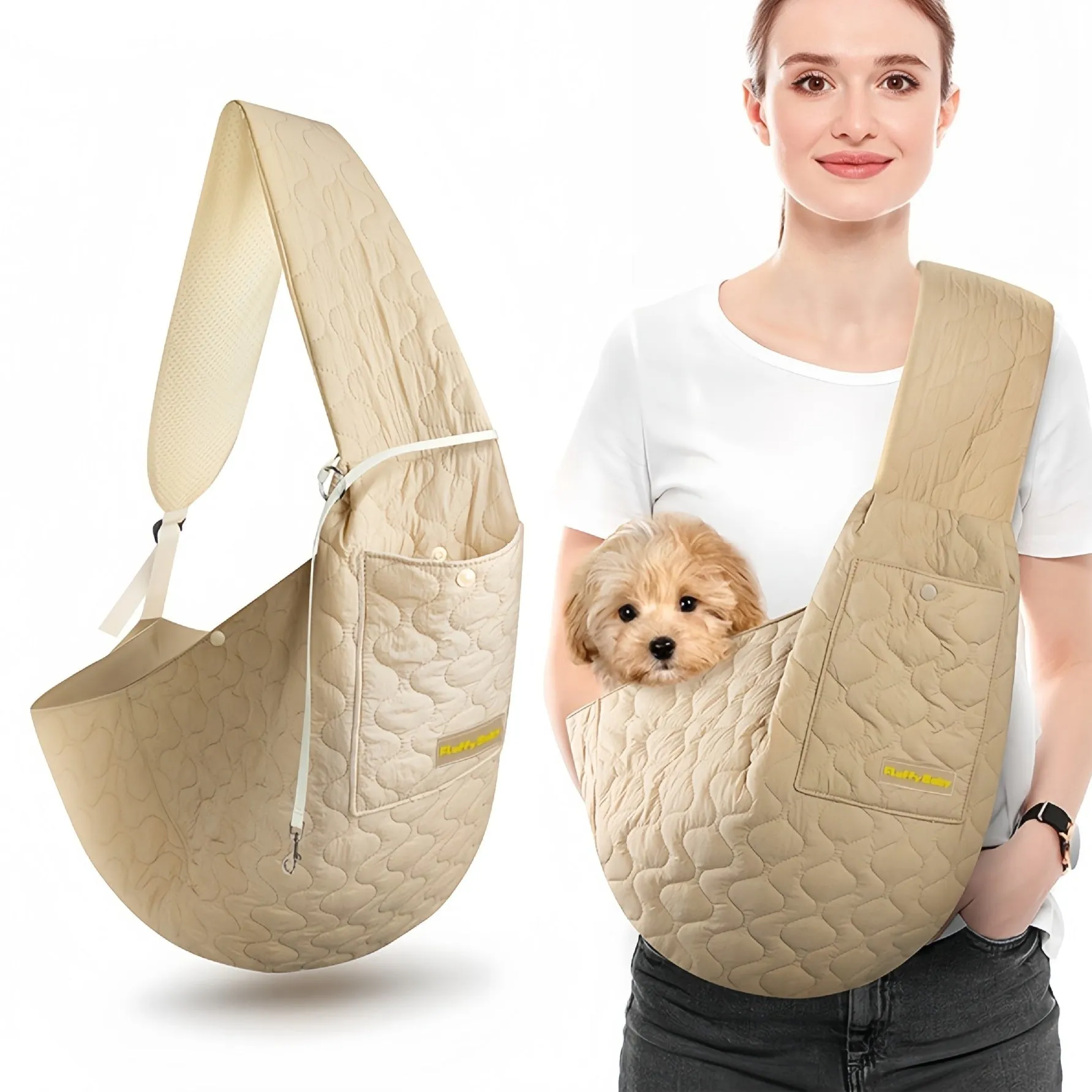 Pet Shiralee outing cat messenger bag in nylon solid colour hands-free pet carrier