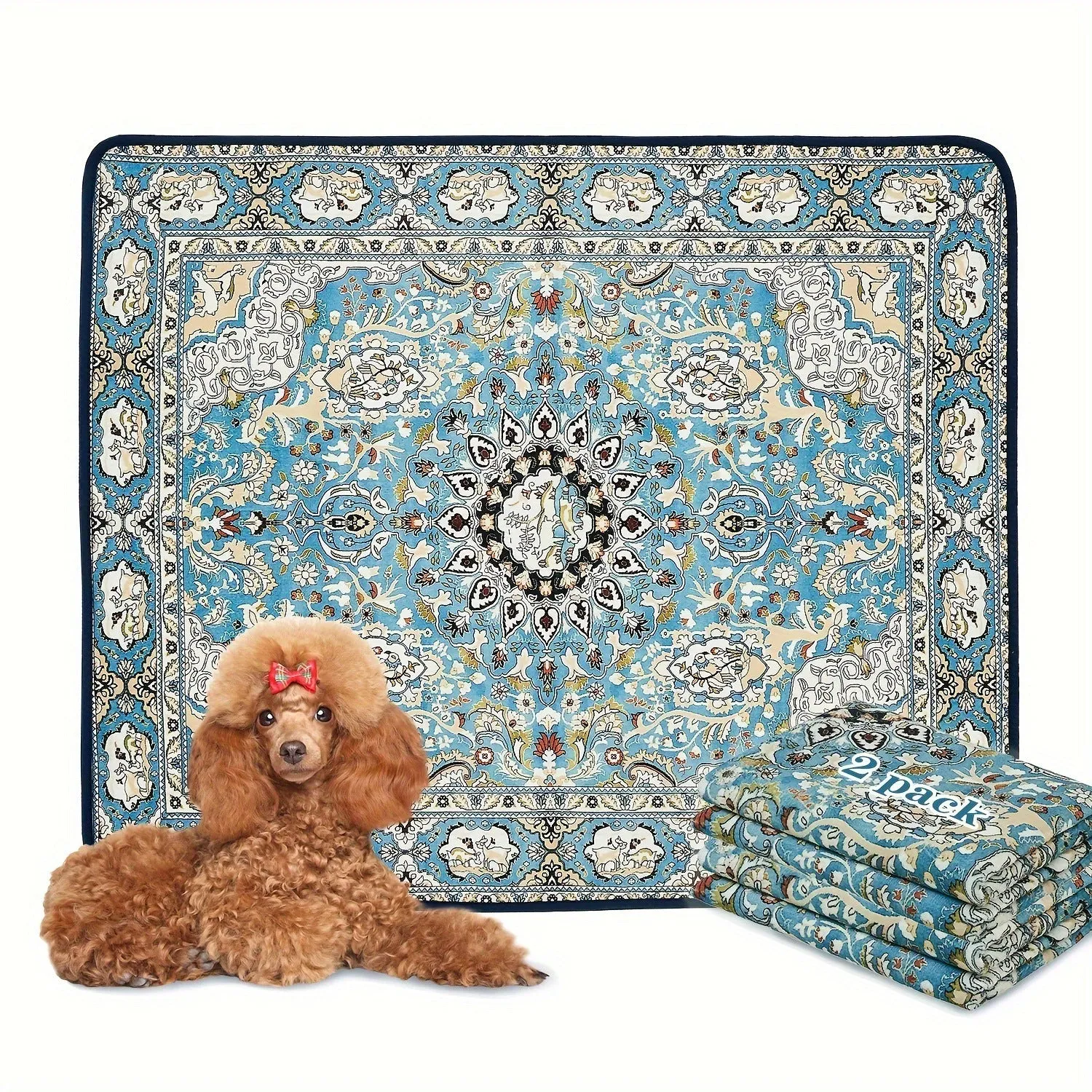 Bohemian style crystal velvet pet mat 40x60cm stain resistant dog urine pad in multiple colours