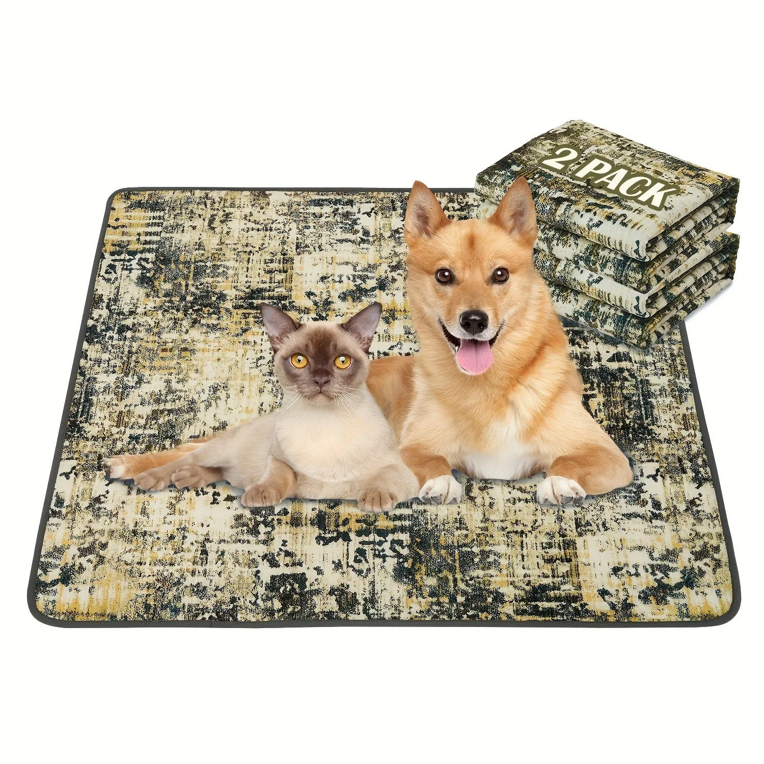 Bohemian style crystal velvet pet mat 40x60cm stain resistant dog urine pad in multiple colours