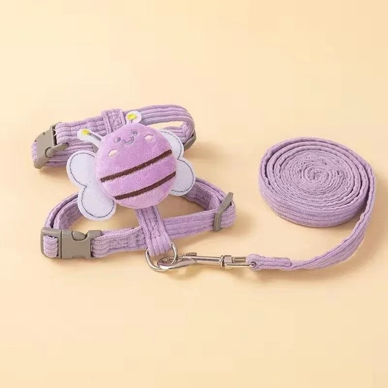 Pet hand holding rope set with chest strap, four colour options, sizes XS to M
