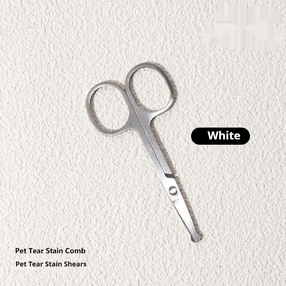 ABS pet grooming comb and scissors set for dogs, available in black, yellow, white, and green colours