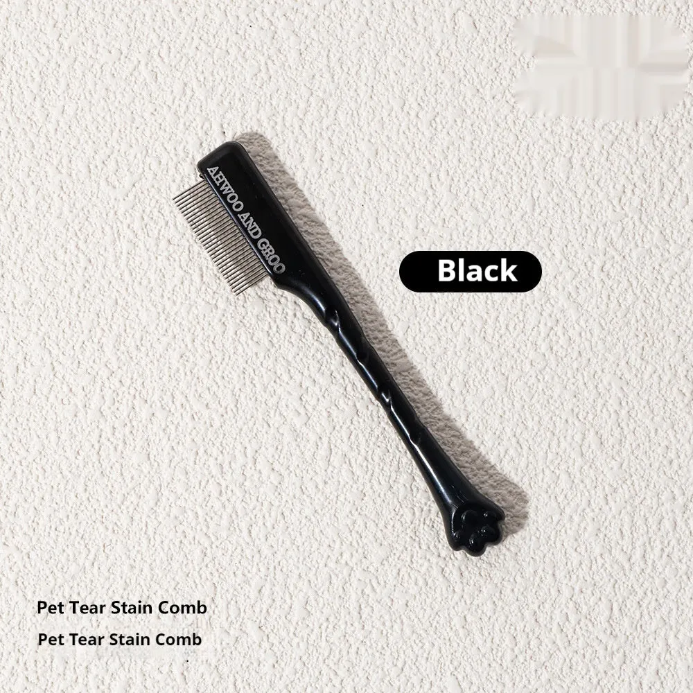 ABS pet grooming comb and scissors set for dogs, available in black, yellow, white, and green colours