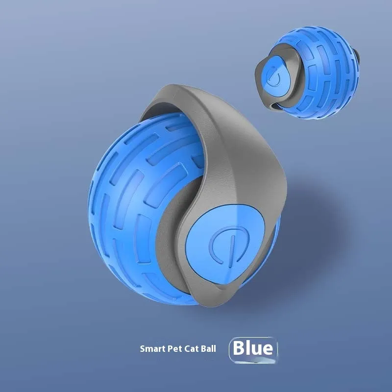 Smart interactive cat toy ball auto electric rolling ball with USB recharge in sapphire blue colour