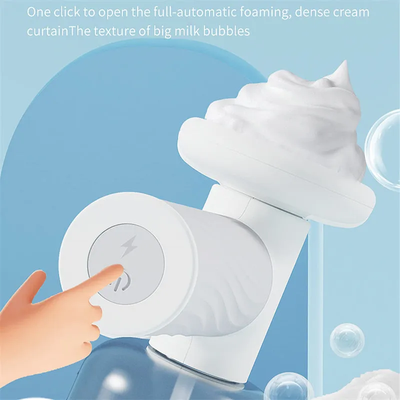 Automatic foaming dog cat bath brush with soap dispenser and silicone bristles, handheld and wireless, for pet grooming