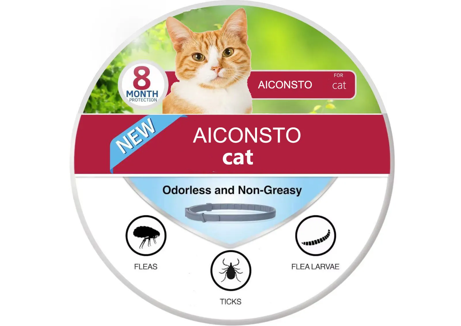 Pet insect repellent collar plastic deworming collar in 38cm or 70cm for cats puppies and big dogs geometry pattern