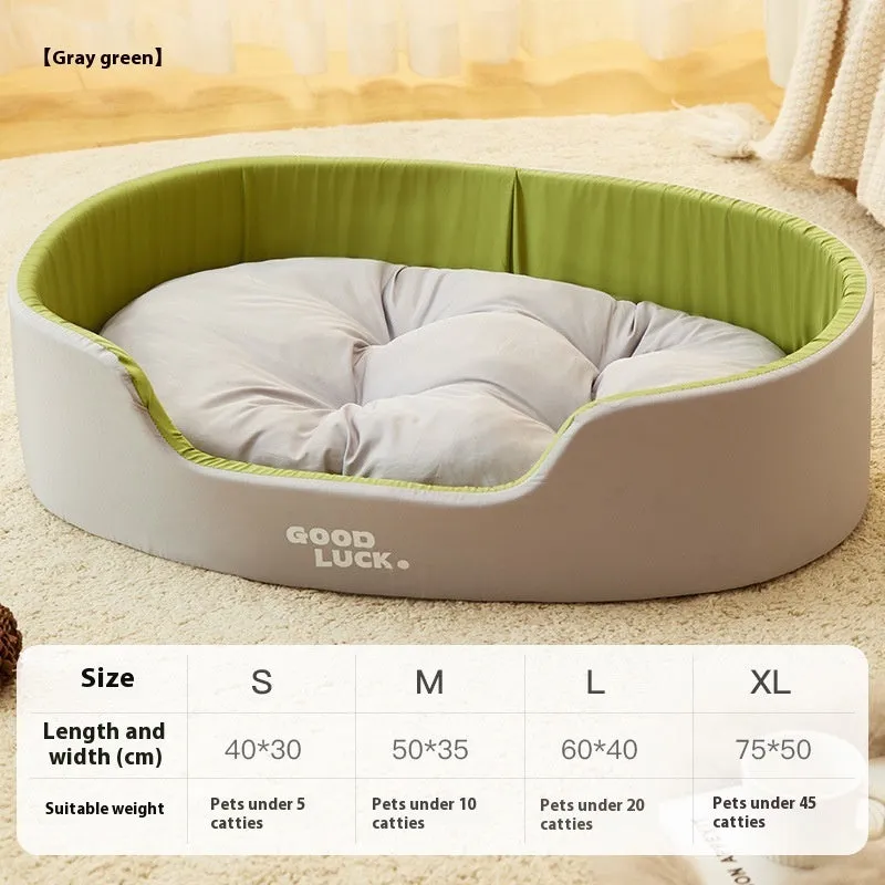 Four Seasons washable windproof cat nest in grey with PP cotton filling, upright walls, plush texture