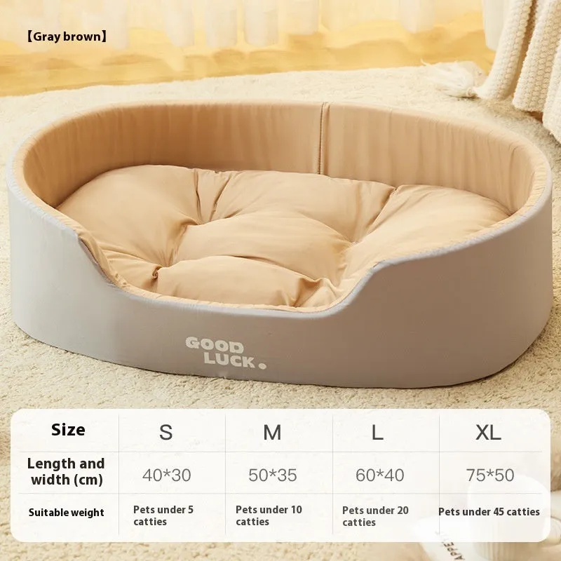 Four Seasons washable windproof cat nest in grey with PP cotton filling, upright walls, plush texture