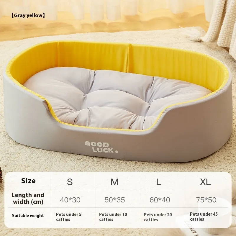 Four Seasons washable windproof cat nest in grey with PP cotton filling, upright walls, plush texture