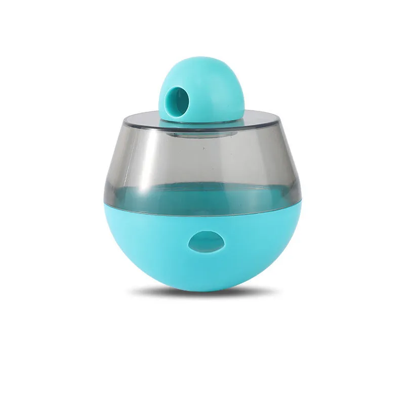 Blue Type B cat leakage food feeder toy made of plastic with spiral design