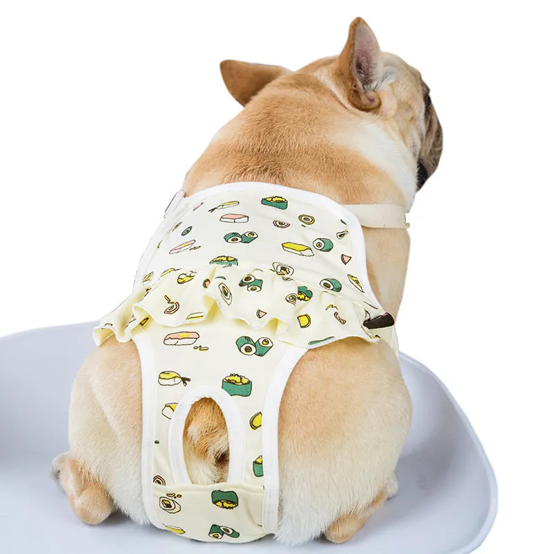 Blue washable cotton female dog menstrual safety pants from Bull